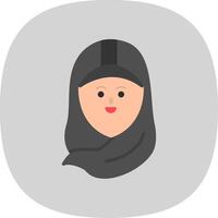 hijab plano curva icono diseño vector