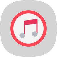 Music Note Flat Curve Icon Design vector