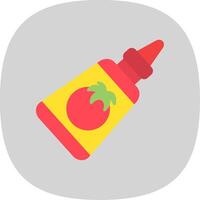 Ketchup Flat Curve Icon Design vector