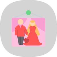 Wedding Photos Flat Curve Icon Design vector