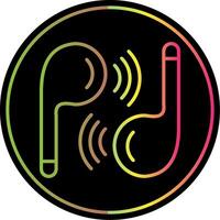 Earbuds Line Gradient Due Color Icon Design vector