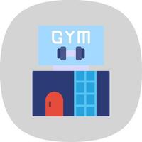 gimnasio plano curva icono diseño vector