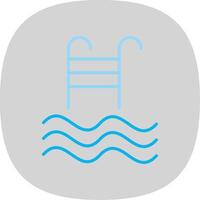 nadando piscina plano curva icono diseño vector