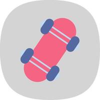 Skateboard Flat Curve Icon Design vector