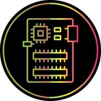 Circuit Board Line Gradient Due Color Icon Design vector