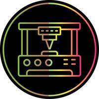 3d Printer Line Gradient Due Color Icon Design vector