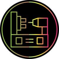 Lathe Line Gradient Due Color Icon Design vector