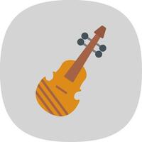 violín plano curva icono diseño vector