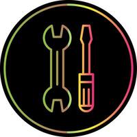 Wrench and Screw Driver Line Gradient Due Color Icon Design vector