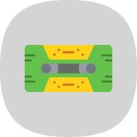 Cassette Tape Flat Curve Icon Design vector