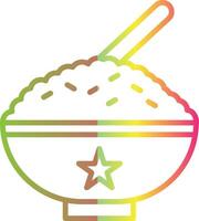 arroz línea degradado debido color icono diseño vector