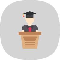 Graduation Flat Curve Icon Design vector