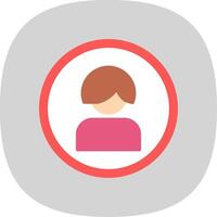 female Flat Curve Icon Design vector