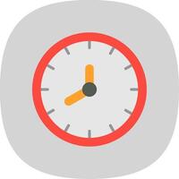 reloj plano curva icono diseño vector