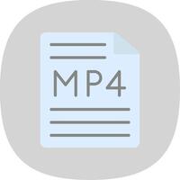 Mp4 Flat Curve Icon Design vector