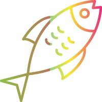 Fish Line Gradient Due Color Icon Design vector