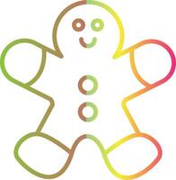 Gingerbread Man Line Gradient Due Color Icon Design vector