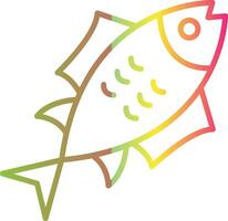 Tuna Line Gradient Due Color Icon Design vector