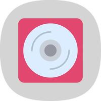 Vinyl Disc Flat Curve Icon Design vector