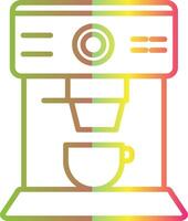 Coffee Machine Line Gradient Due Color Icon Design vector