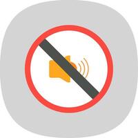 No Sound Flat Curve Icon Design vector