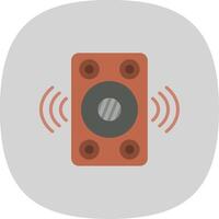 altavoz plano curva icono diseño vector