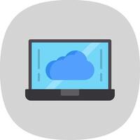 Cloud Flat Curve Icon Design vector