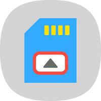 Memory Card Flat Curve Icon Design vector