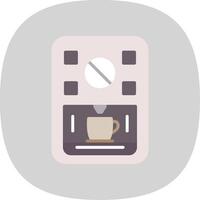 Coffee Machine Flat Curve Icon Design vector