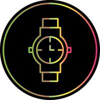 reloj línea degradado debido color icono diseño vector