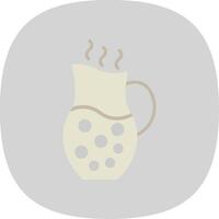 Jug Flat Curve Icon Design vector
