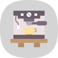 Coffee Machine Flat Curve Icon Design vector