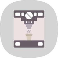 Coffee Machine Flat Curve Icon Design vector