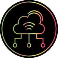 nube informática línea degradado debido color icono diseño vector