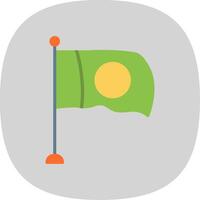 Flag Flat Curve Icon Design vector