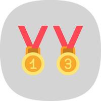 Medals Flat Curve Icon Design vector