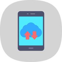 Smartphone Flat Curve Icon Design vector