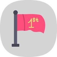 Flag Flat Curve Icon Design vector