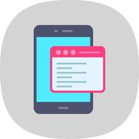 Smartphone Flat Curve Icon Design vector