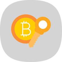 Bitcoin Flat Curve Icon Design vector
