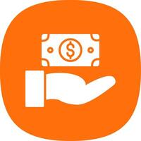 Give Money Glyph Curve Icon Design vector