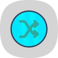 Shuffle Flat Curve Icon Design vector