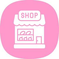 Ice Cream Shop Glyph Curve Icon Design vector