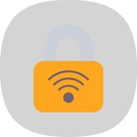 Padlock Flat Curve Icon Design vector