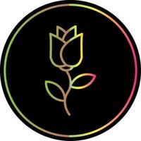 Rose Line Gradient Due Color Icon Design vector