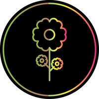 Flower Line Gradient Due Color Icon Design vector