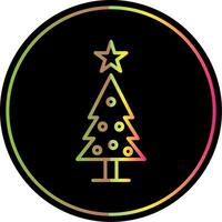 Christmas Tree Line Gradient Due Color Icon Design vector