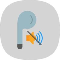 Earbud Flat Curve Icon Design vector