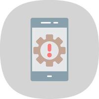 Warning Flat Curve Icon Design vector