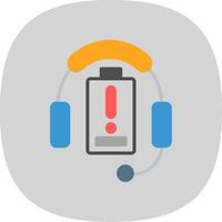 Headphones Flat Curve Icon Design vector